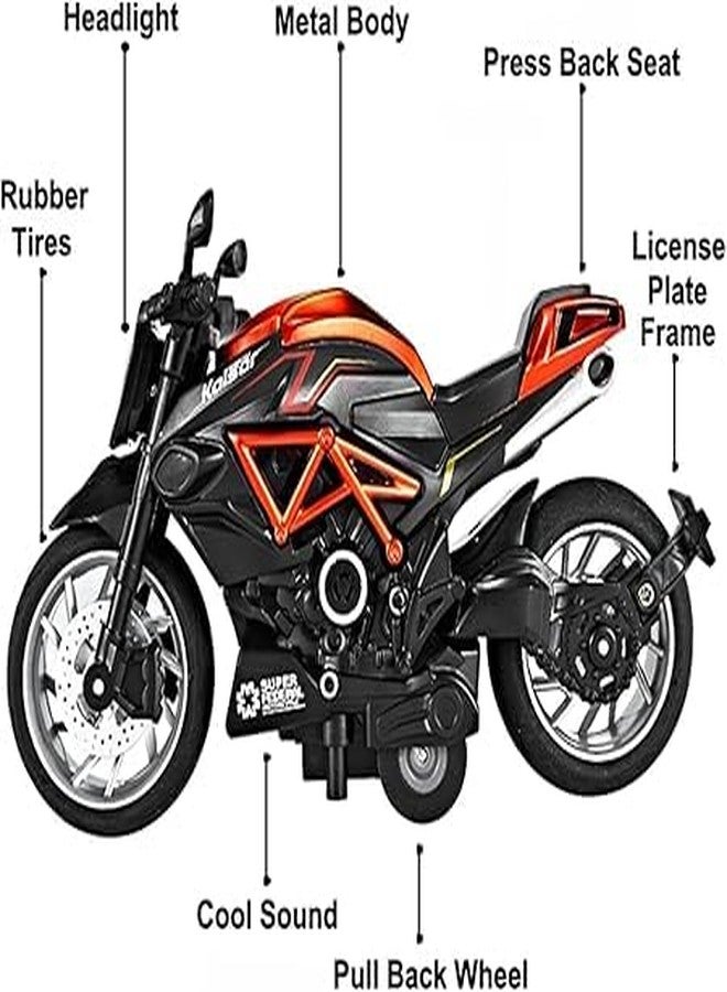 لعبة دراجة نارية رياضية صغيرة من كريزي باي - لعبة دراجة نارية مصبوبة بمقياس 1:14 تعمل بالسحب للخلف، إصدار خاص، مركبة سباق للأطفال للأولاد والبنات (عبوة من قطعة واحدة) [اللون حسب المتوفر] - Image 2